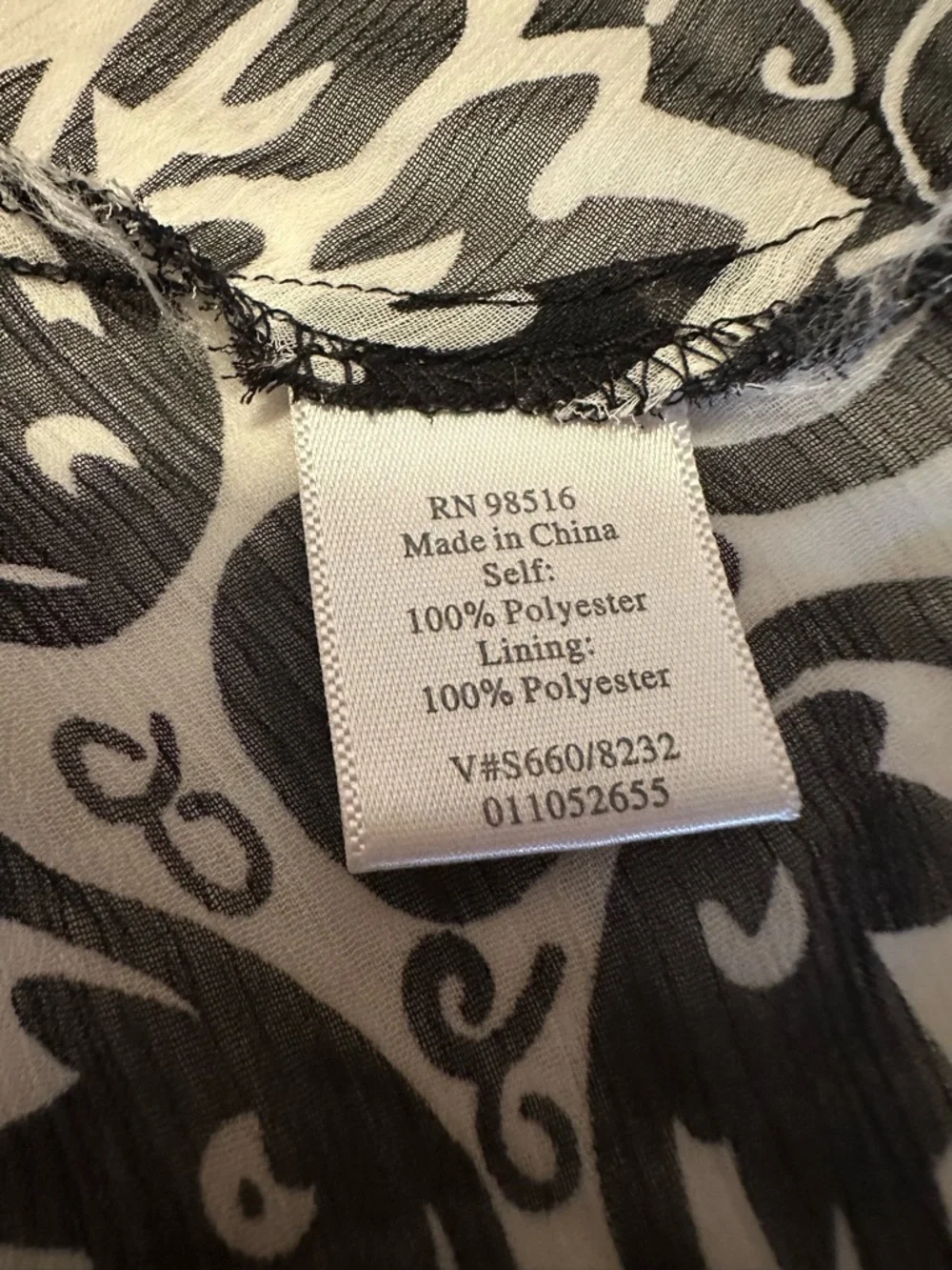 Coldwater Creek Black and White Printed Kimono - Picture 9 of 11